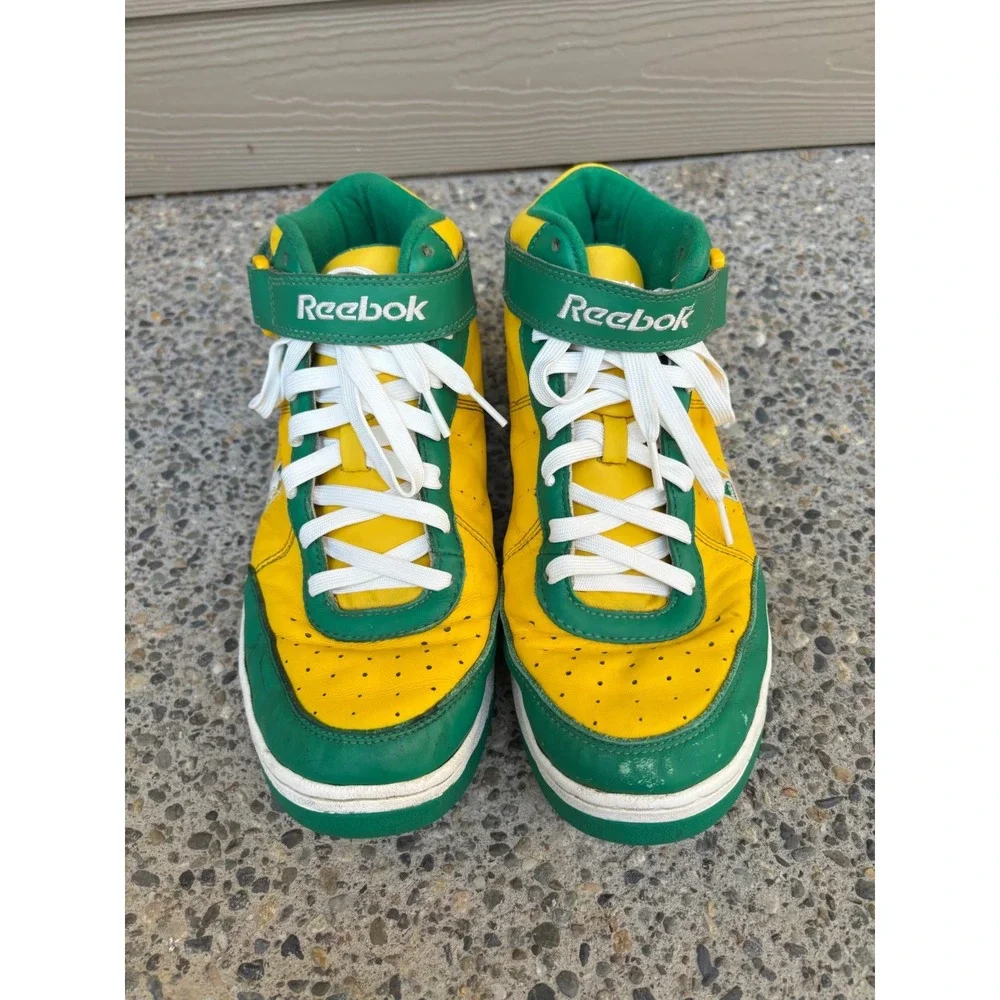 Reebok NBA Boston Celtics High Top Sneakers Yellow Green Mens 10.5 4-110842